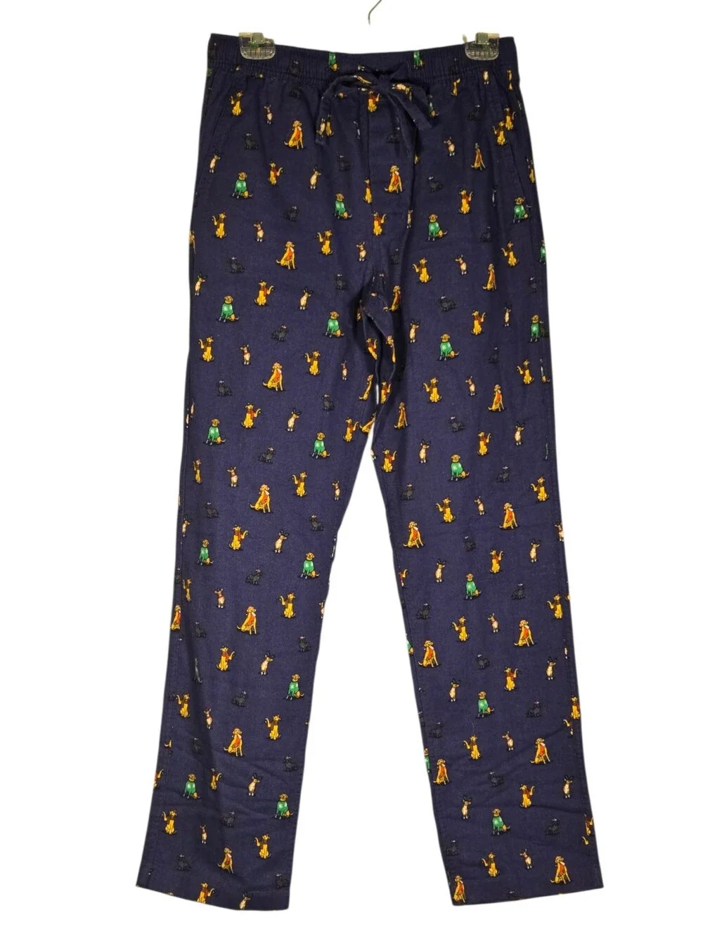 NWT J. Crew Men Holiday Dogs Flannel Pajama Pants Blue Small Loungewear